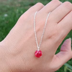 Colgante de plata de ley con pétalos (Círculo)