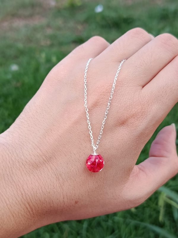Colgante de plata de ley con pétalos (Círculo)