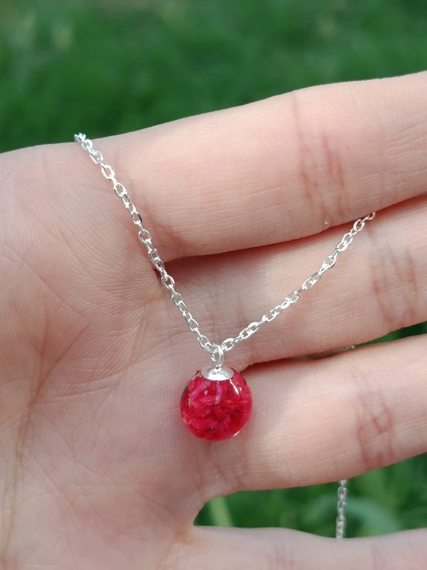 Colgante de plata de ley con pétalos (Círculo) - Imagen 2